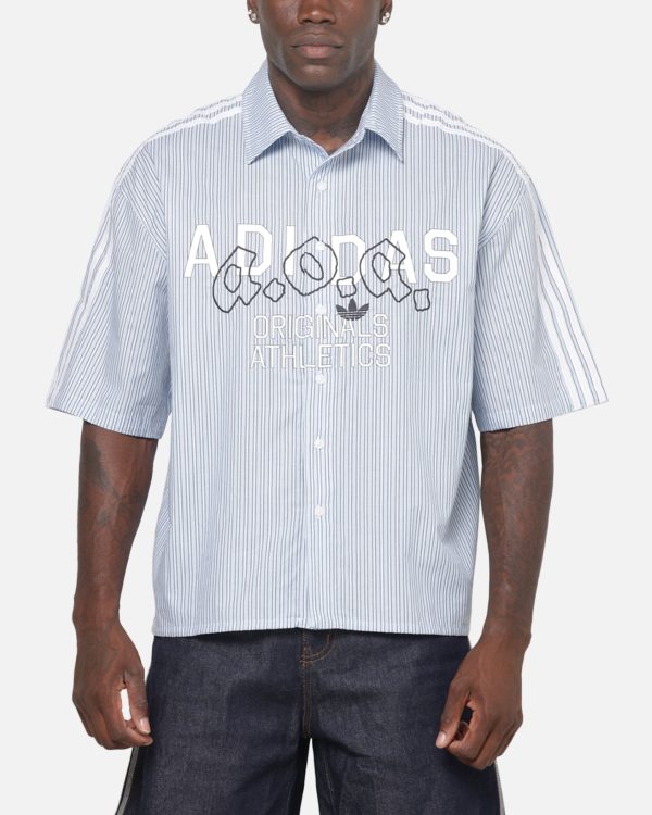 Adidas Originals Poplin AOA Button Up Shirt Night Indigo