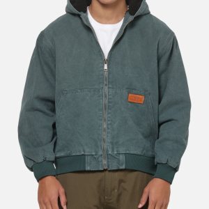 Carre Sherpa Lined Hoodie Forest Green