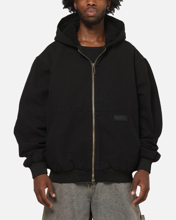 Carre Sherpa Lined Zip Hoodie Black