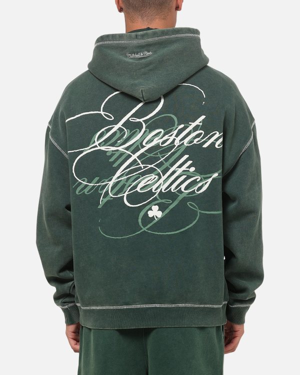 Mitchell & Ness Boston Celtics Star Script Hoodie Pine Green