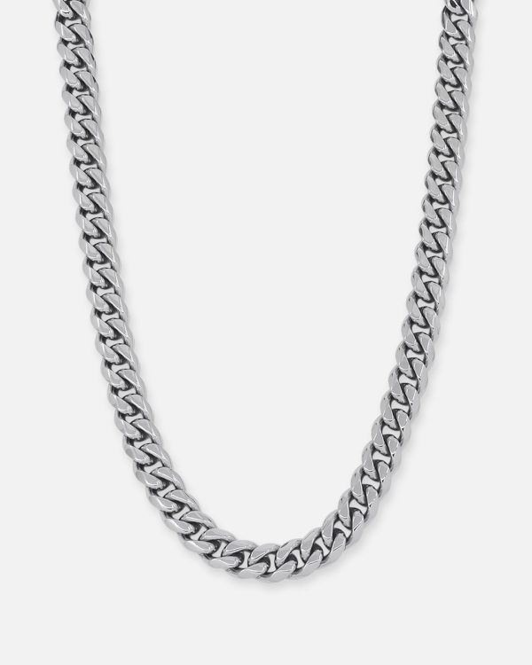 Saint Morta 10mm Cuban Chain White Gold