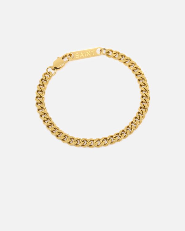 Saint Morta 5mm Cuban Bracelet Gold