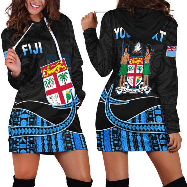 (Custom Personalised) Fiji Polynesian Hoodie Dress Featured Fijian Lovers LT13