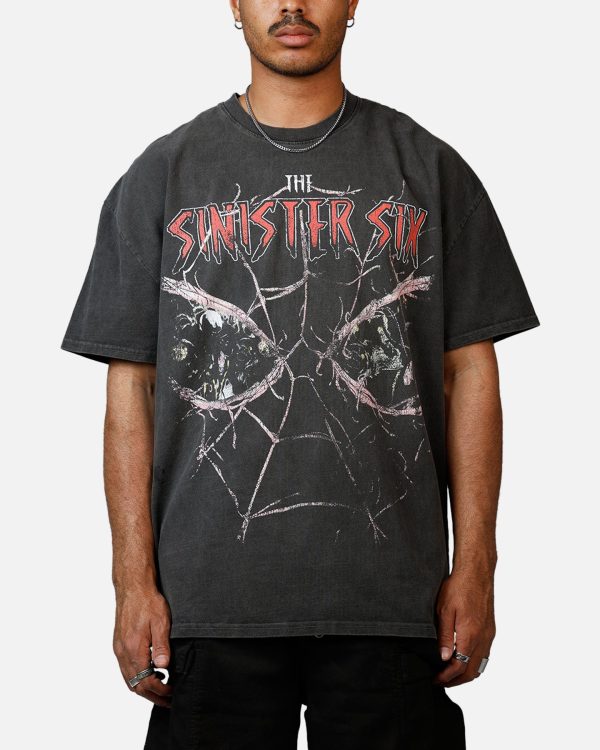 73Studio Marvel Sinister Six Through The Eyes Heavyweight T-Shirt Black Wash