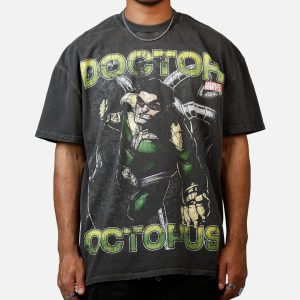 Goat Crew Marvel Villians Doctor Octopus Heavy T-Shirt Black Wash