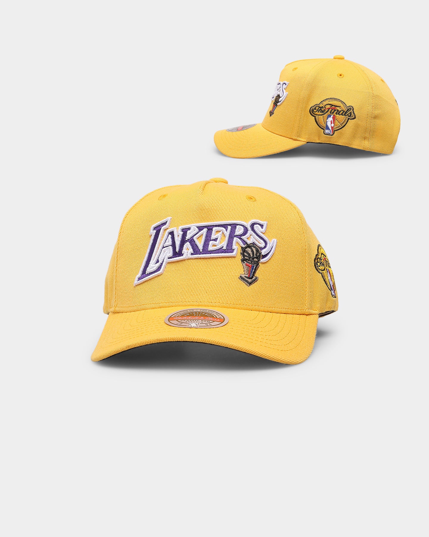 Mitchell & Ness Los Angeles Lakers 'Champ Patch' Classic Red Snapback Yellow