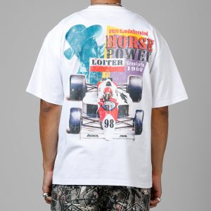 Loiter Horse Power Vintage Drop T-Shirt White